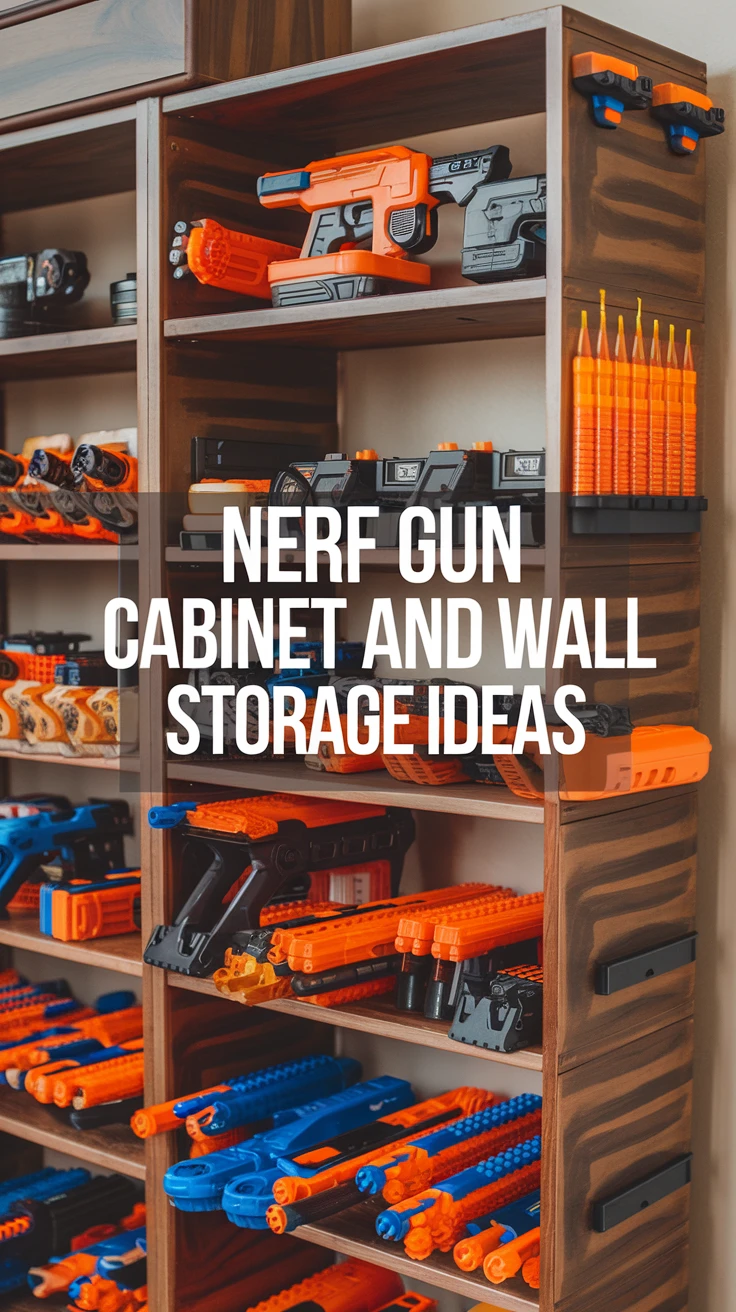 Nerf Gun Cabinet and Wall Storage Ideas