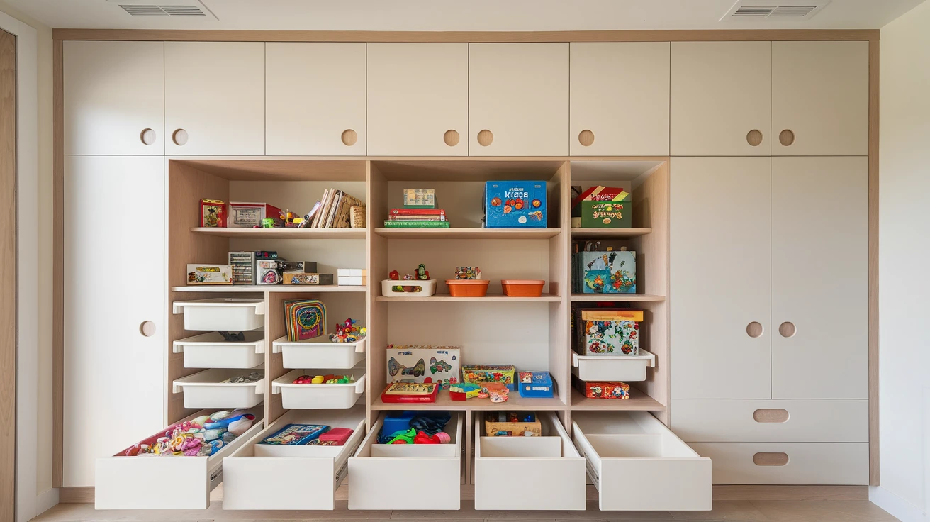 1. Custom-Built Storage Walls