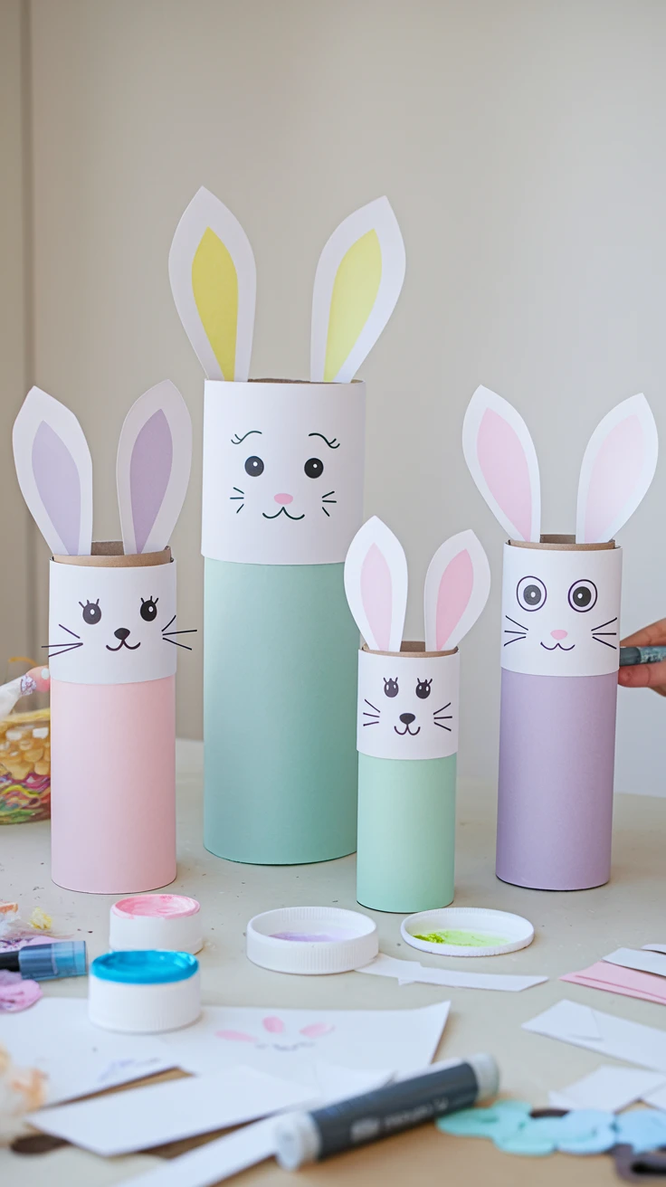 2. Cardboard Tube Bunny Family