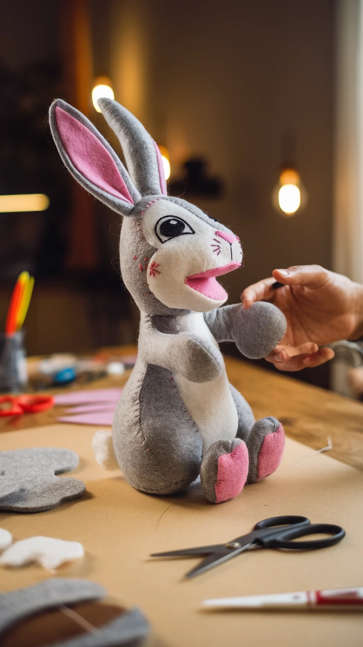 5. Felt Bunny Hand Puppet