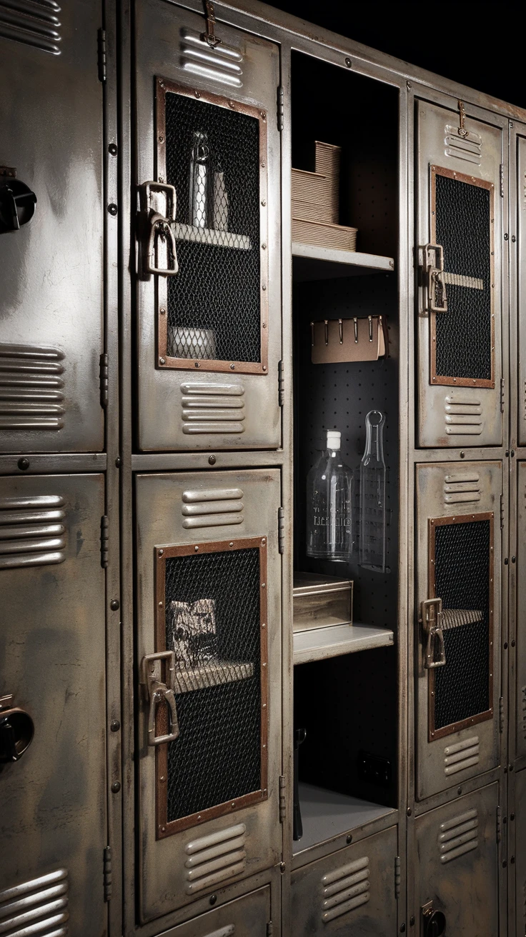 8. Industrial-Style Locker Cabinet