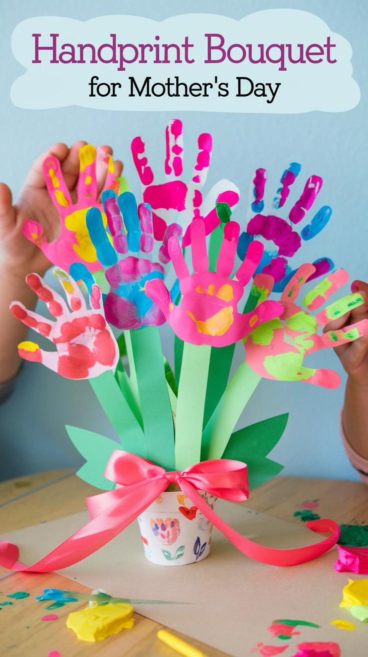 1. Handprint Bouquet: A Blooming Gift of Love