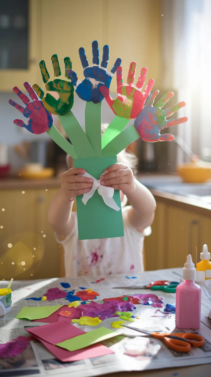 1. Handprint Flower Bouquet