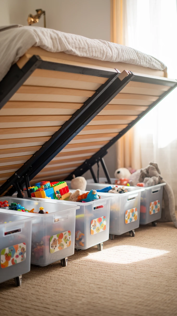 1. Maximize Under-Bed Space with Rolling Bins