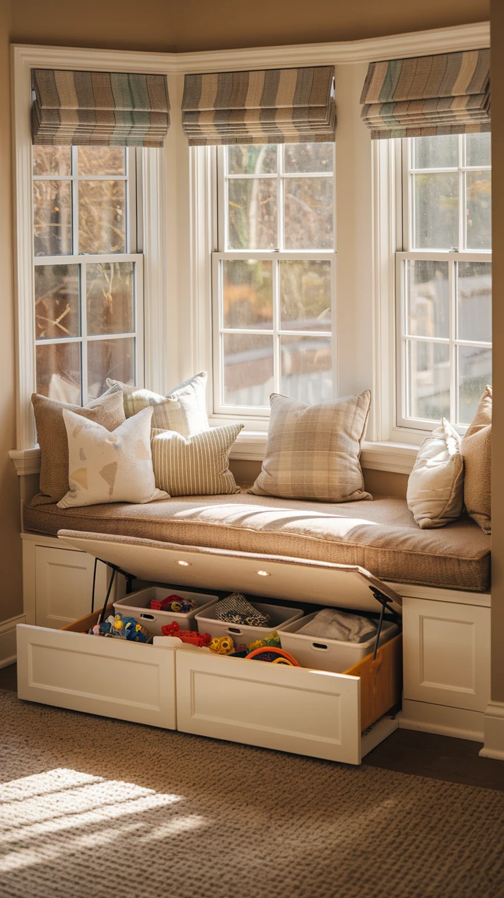 10. Window Seat Storage: Cozy and Clever
