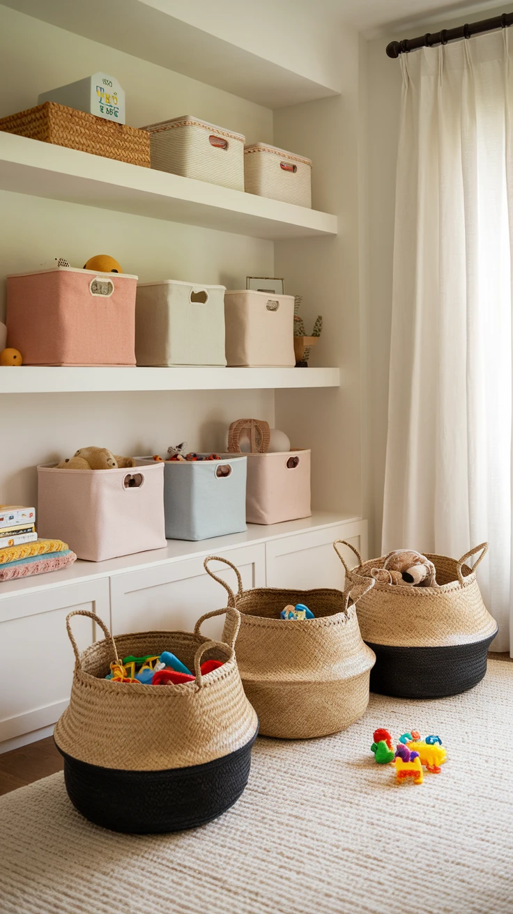 4. Decorative Bins and Baskets That Don't Scream "Toy Storage"
