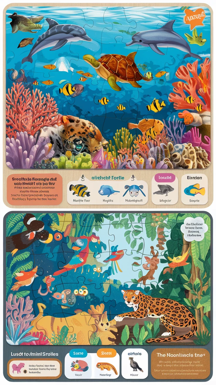 5. Animal Theme Puzzles with Customized Habitats