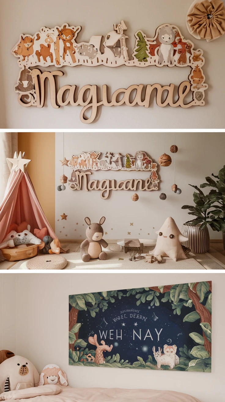 9. Custom Name Wall Art and Room Décor