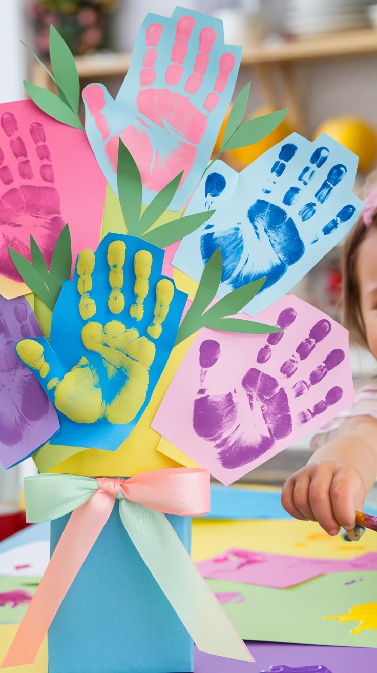 1. Creating a Handprint Bouquet