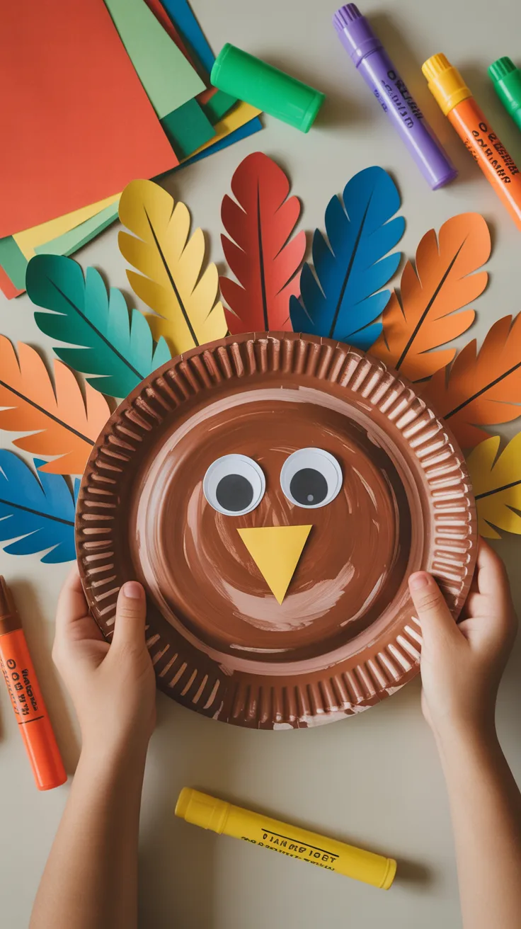 1. Paper Plate Turkeys illustrative image