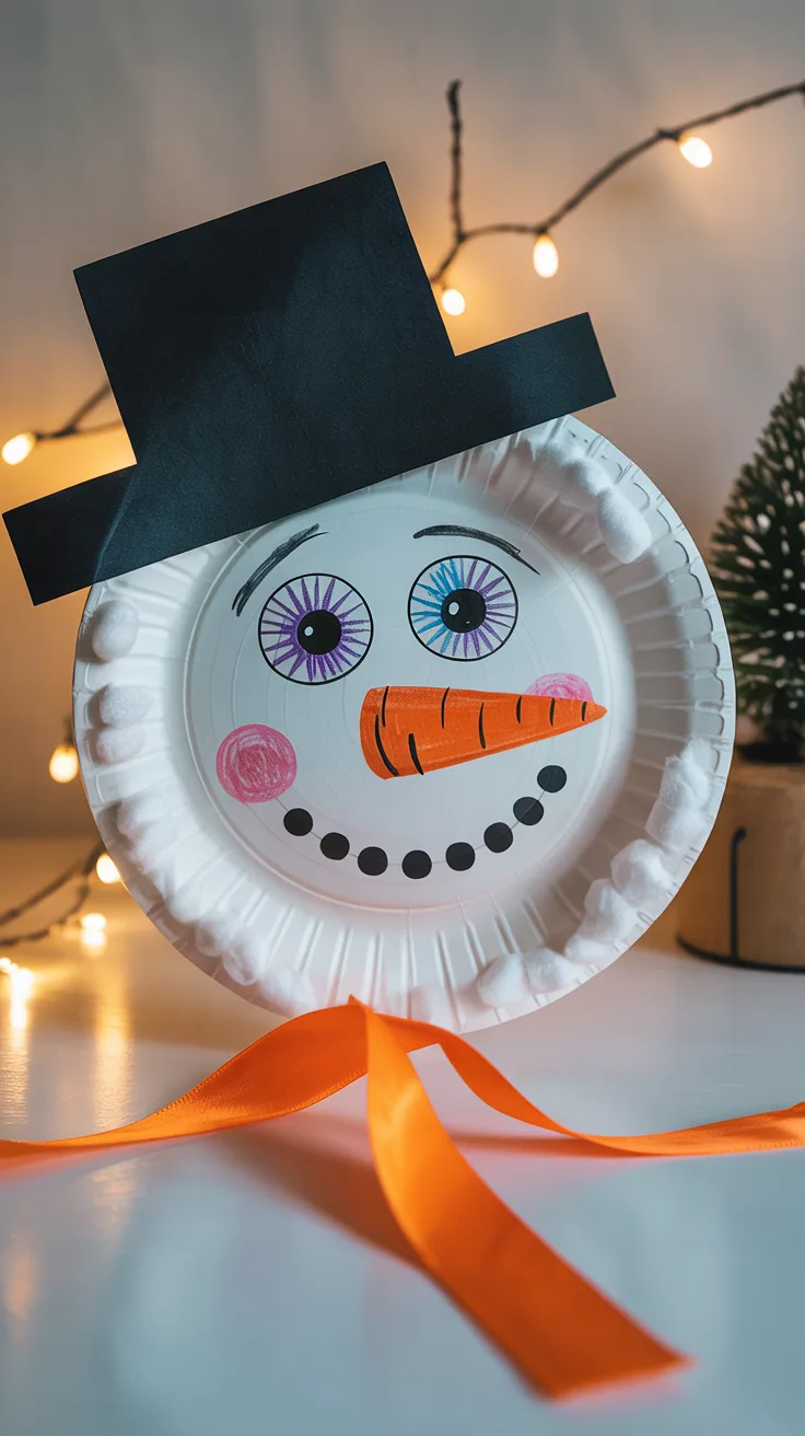 1. Paper Plate Snowman illustrative image