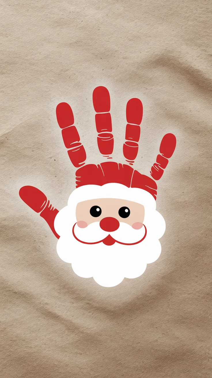 Santa Claus Handprint Art illustrative image
